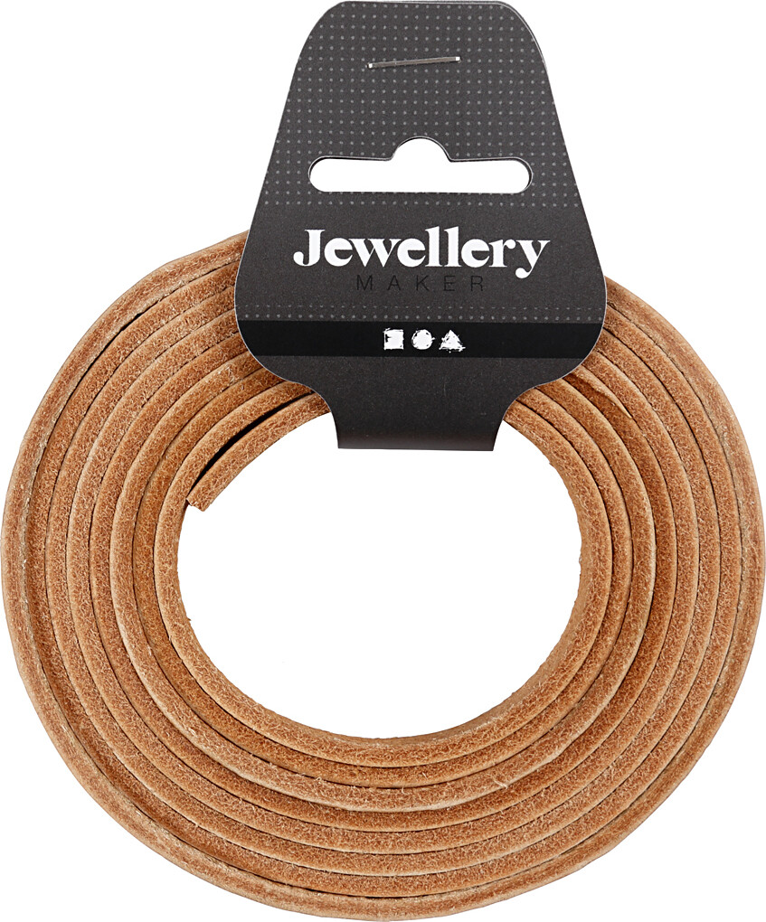 Læderbånd - B 10 Mm - Tykkelse 3 Mm - Natur - 2 M