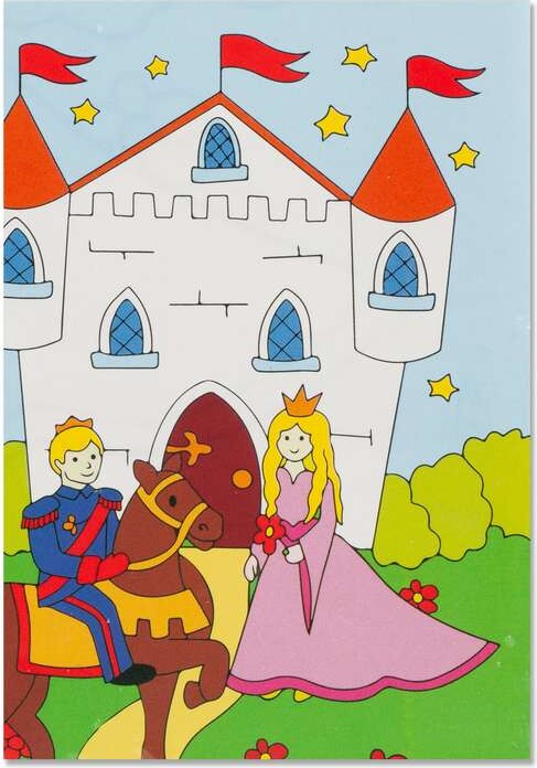 Malerlærred Med Print - Slot - Inkl Maling Penselsæt - 24X30 Cm