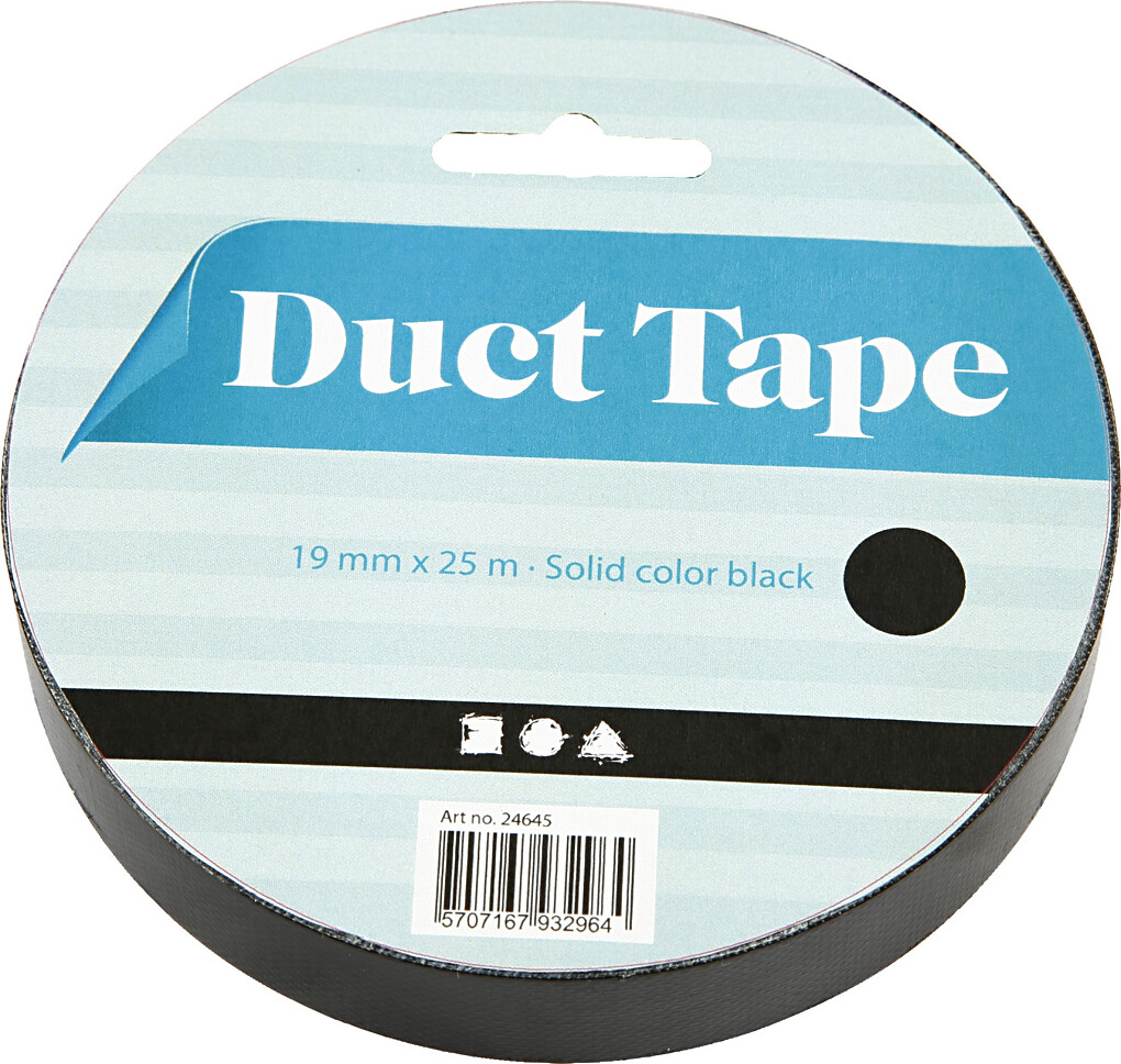 Lærredstape - B 19 Mm - Sort - 25 M