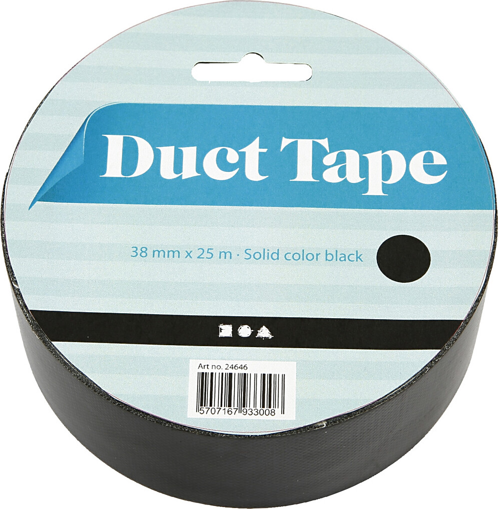 Lærredstape - B 38 Mm - Sort - 25 M