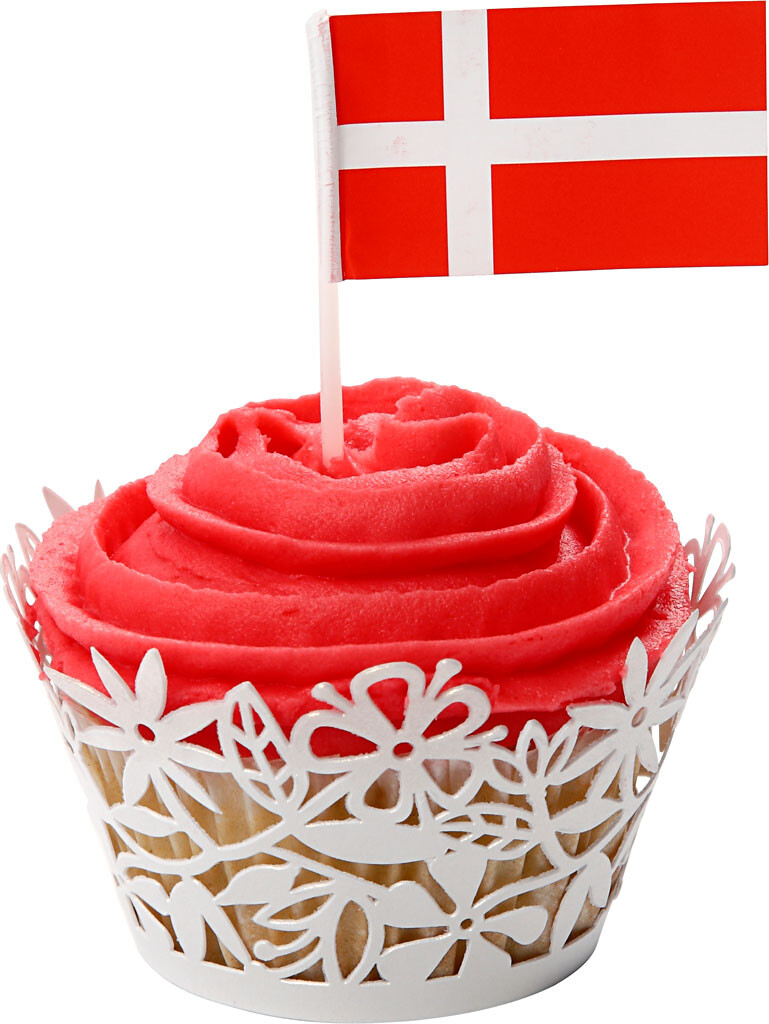 Lagkageflag - Str 3X5 Cm - 100 Stk