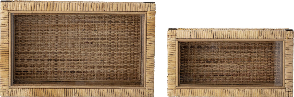 Bloomingville - Lally Æske Med Låg - Natur - Rattan - 2 Stk