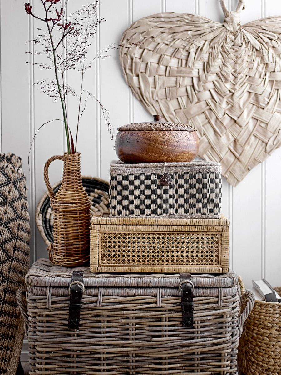 Bloomingville - Lally Æske Med Låg - Natur - Rattan - 2 Stk