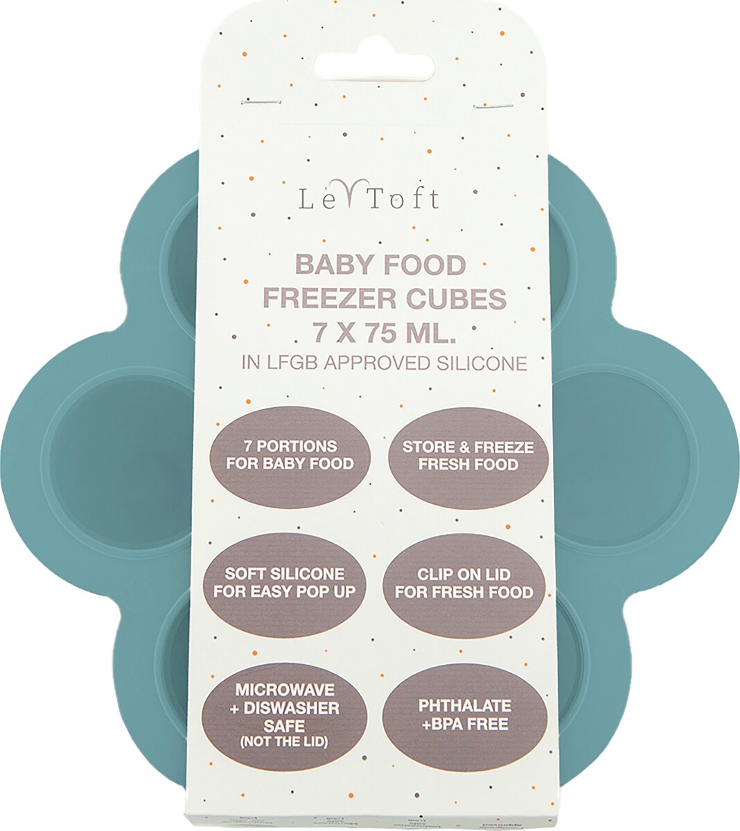 Le Toft - Fryseboks Babymad - Grøn - 75 Ml Per Rum