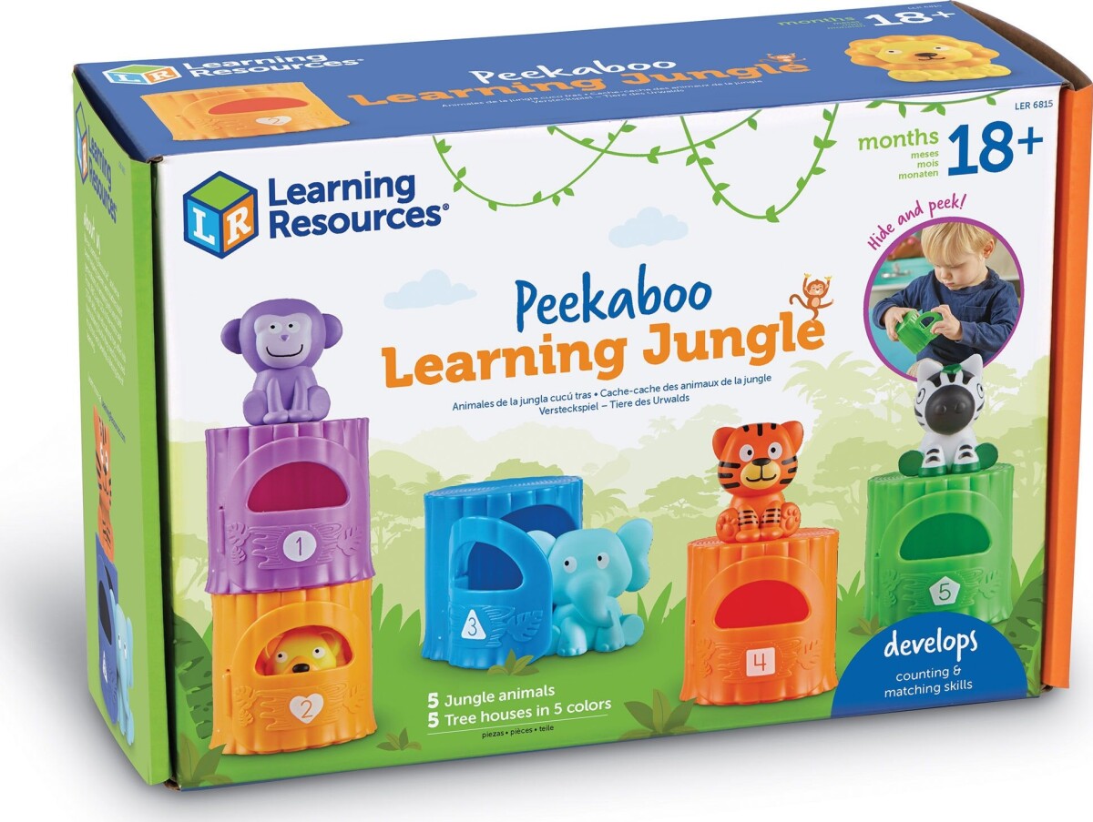 Learning Resources - Lær Om Tal Og Farver - Aktivitetssæt M Junglens Dyr