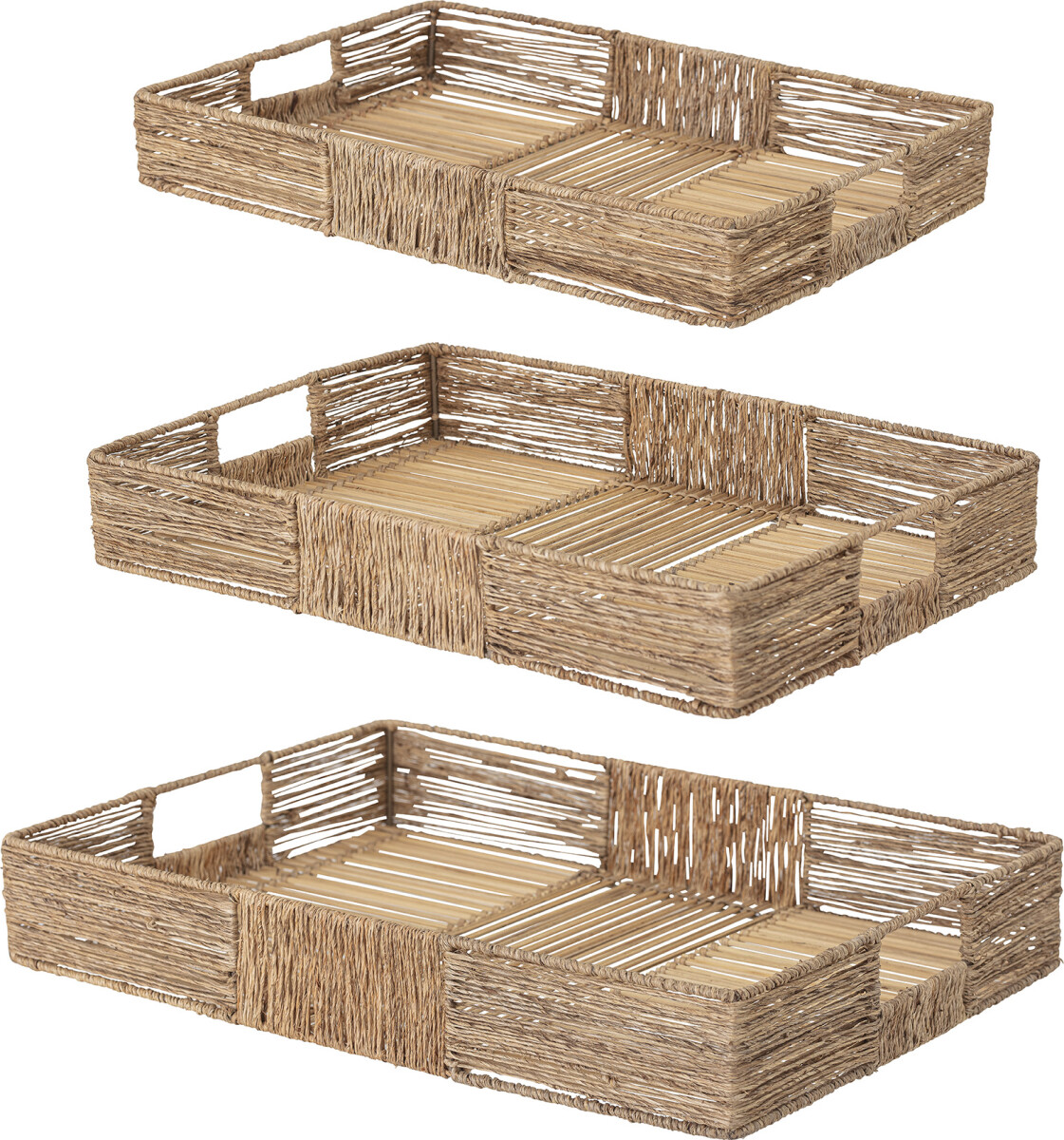 Bloomingville - Lecia Serveringsbakke - Natur - Jute - Flet - 3 Stk