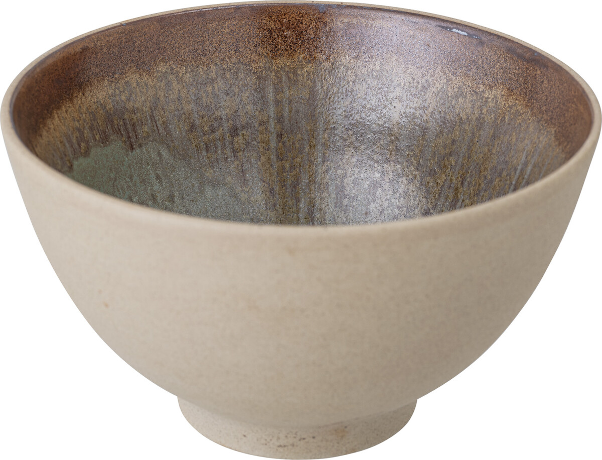 Bloomingville - Lee Skål Med Låg - Natur - Stentøj - Ø 25 Cm