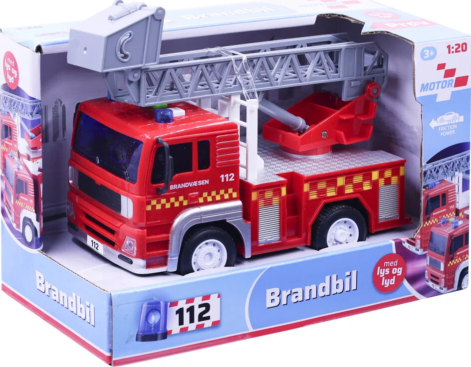 Legetøjs Brandbil Med Lys Og Lyd - 18 Cm - Assorteret