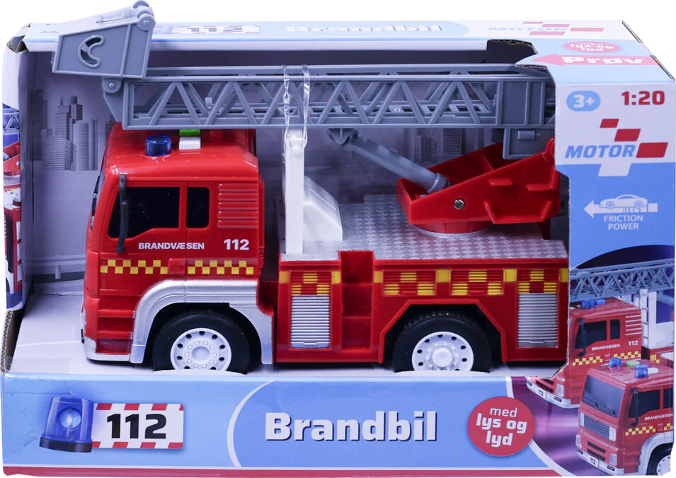 Legetøjs Brandbil Med Lys Og Lyd - 18 Cm - Assorteret
