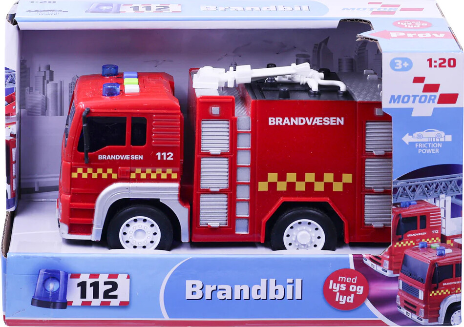 Legetøjs Brandbil Med Lys Og Lyd - 18 Cm - Assorteret