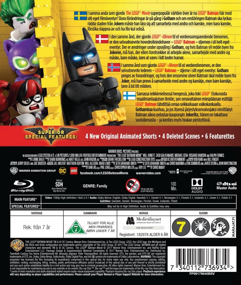 Batman Filmen / The Lego Batman Movie Blu-Ray Film → Køb billigt her - Gucca.dk