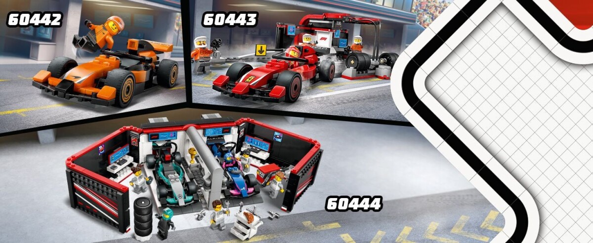 Lego City - F1 Pitstop Og Pitcrew Med Ferrari-Bil - 60443