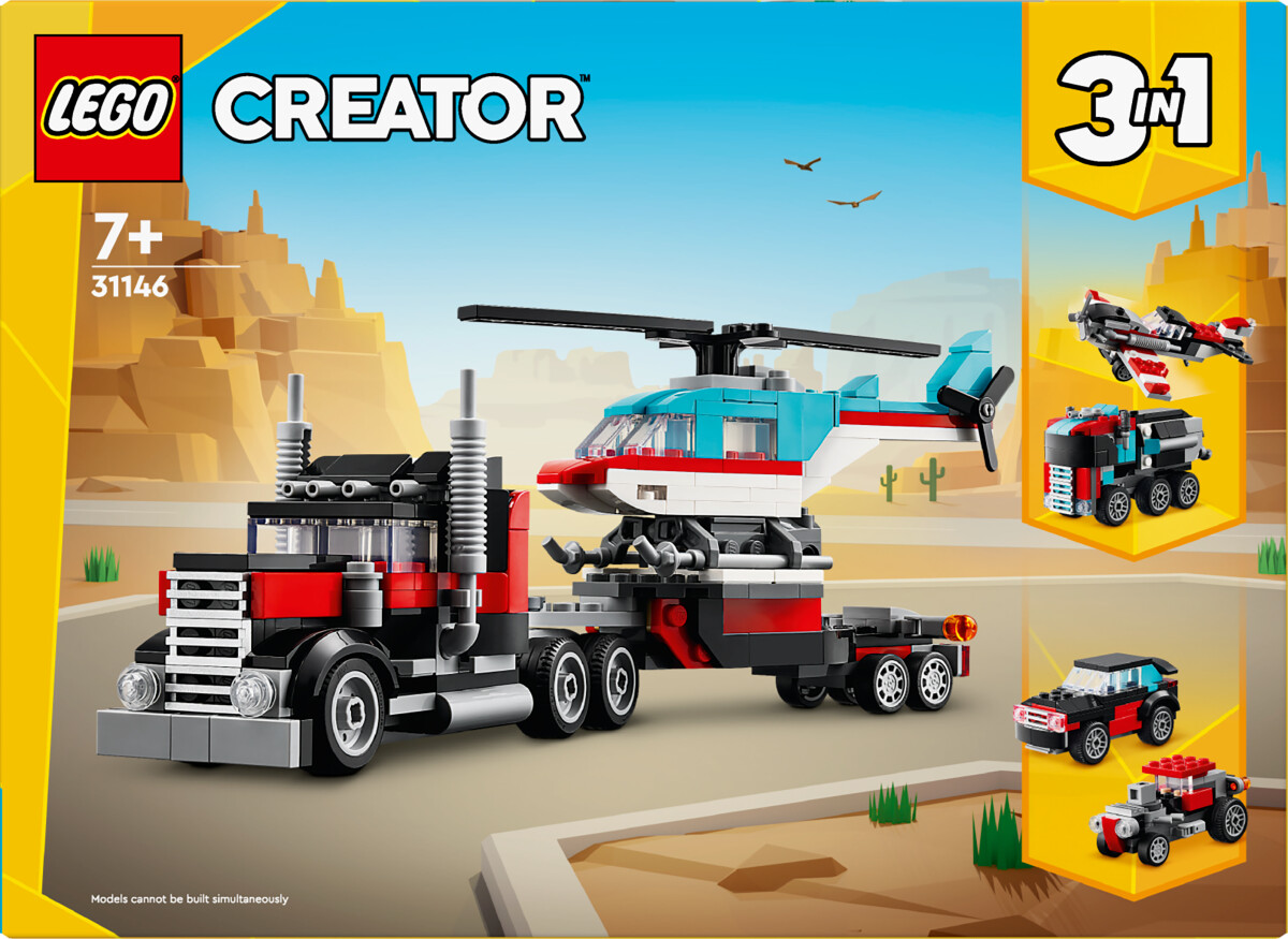 Lego Creator 3-In-1 - Blokvogn Med Helikopter - 31146