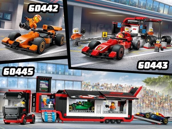 Lego City - F1-Lastbil Med Rb20 Og Amr24 F1-Biler - 60445