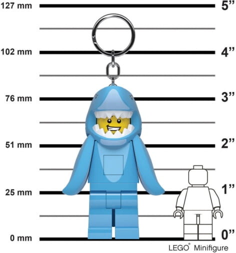 Lego - Ledlite Nøglering Med Led Lys - Haj - 9 Cm