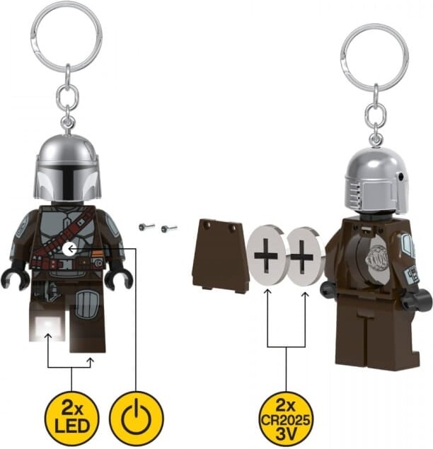 Lego Star Wars - Nøglering Med Lys - The Mandalorian - 9 Cm