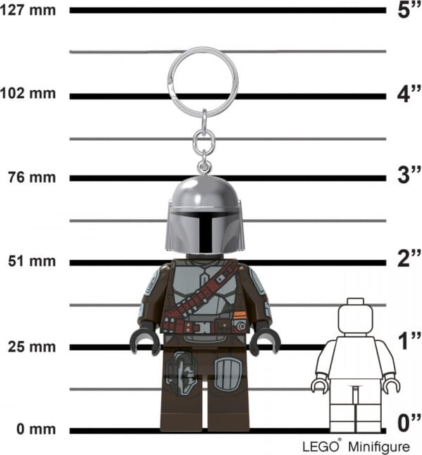 Lego Star Wars - Nøglering Med Lys - The Mandalorian - 9 Cm