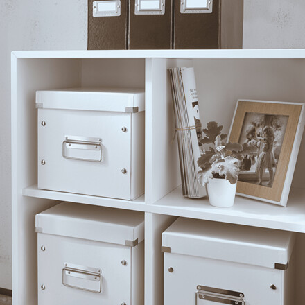 Leitz - Opbevaringsboks I Karton - Medium - Click Store - Hvid