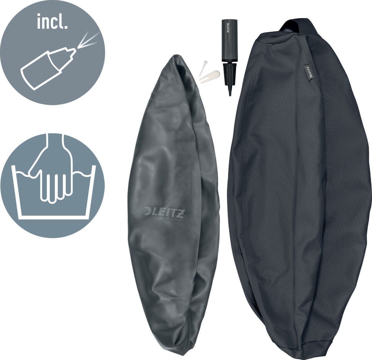 Leitz - Ergonomisk Balancebold Med Anti Rul - 55 Cm - Mørkegrå