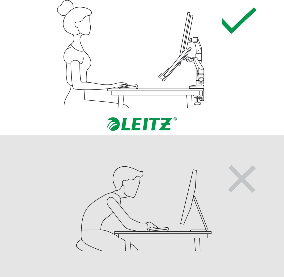 Leitz - Ergo Skærmholder Til Skærm Og Bærbar Computer - Mørkegrå