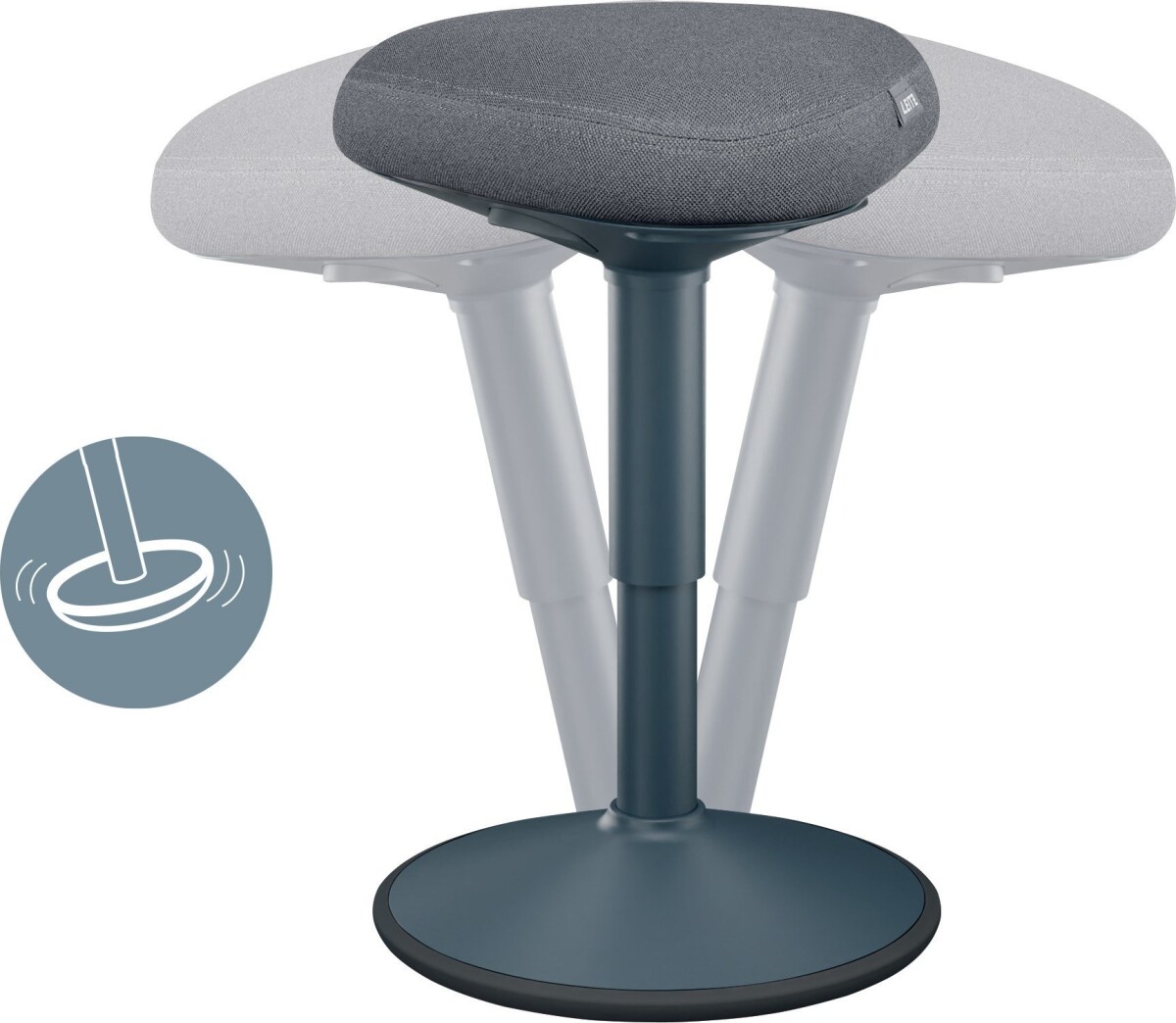 Leitz - Standing Stool Active Comfort Seat Dark Grey