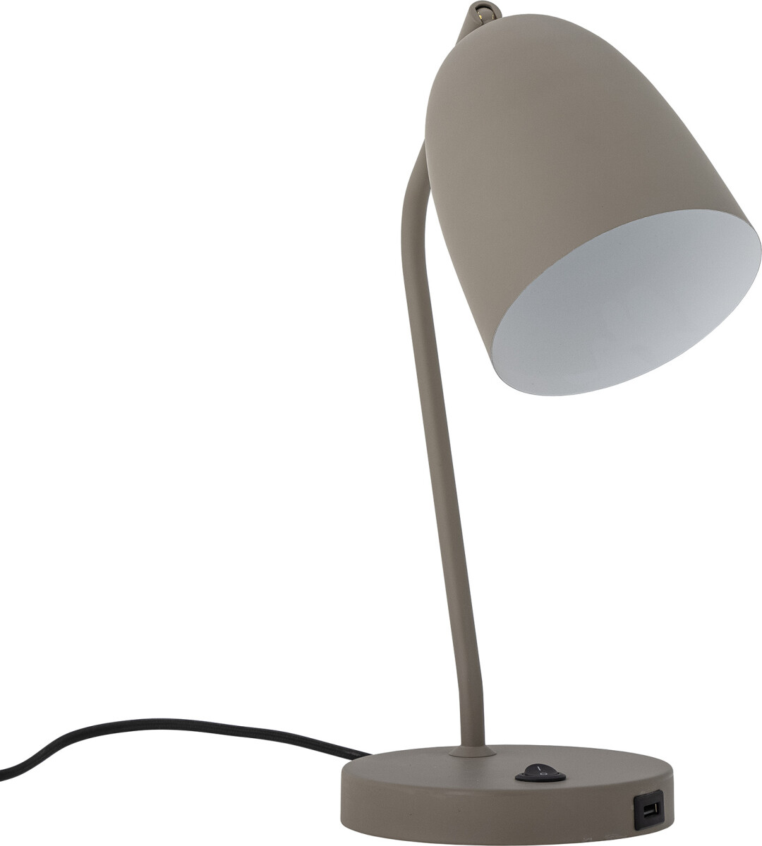 Bloomingville - Lemar Bordlampe Med Skærm - Grå - Metal