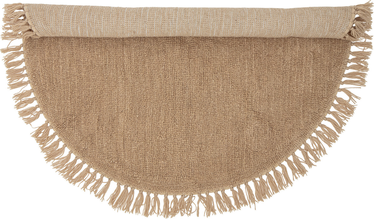 Bloomingville - Lenea Tæppe - Brun - Uld - Rundt - Ø 110 Cm