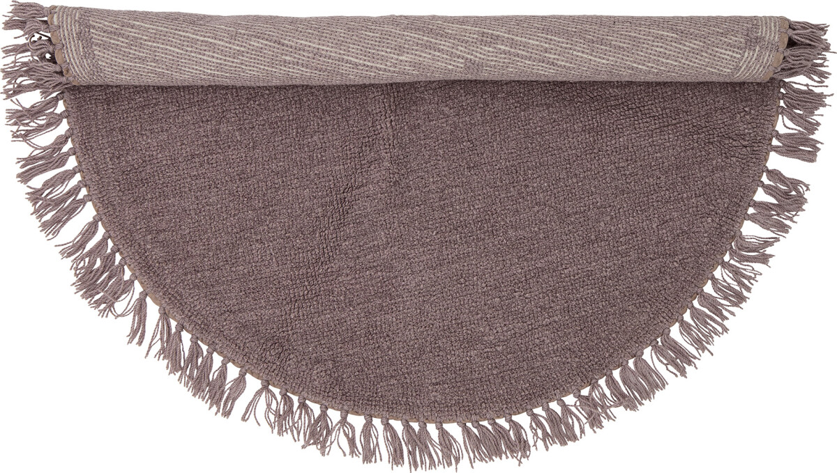 Bloomingville - Lenea Tæppe - Lilla - Uld - Rundt - Ø 110 Cm