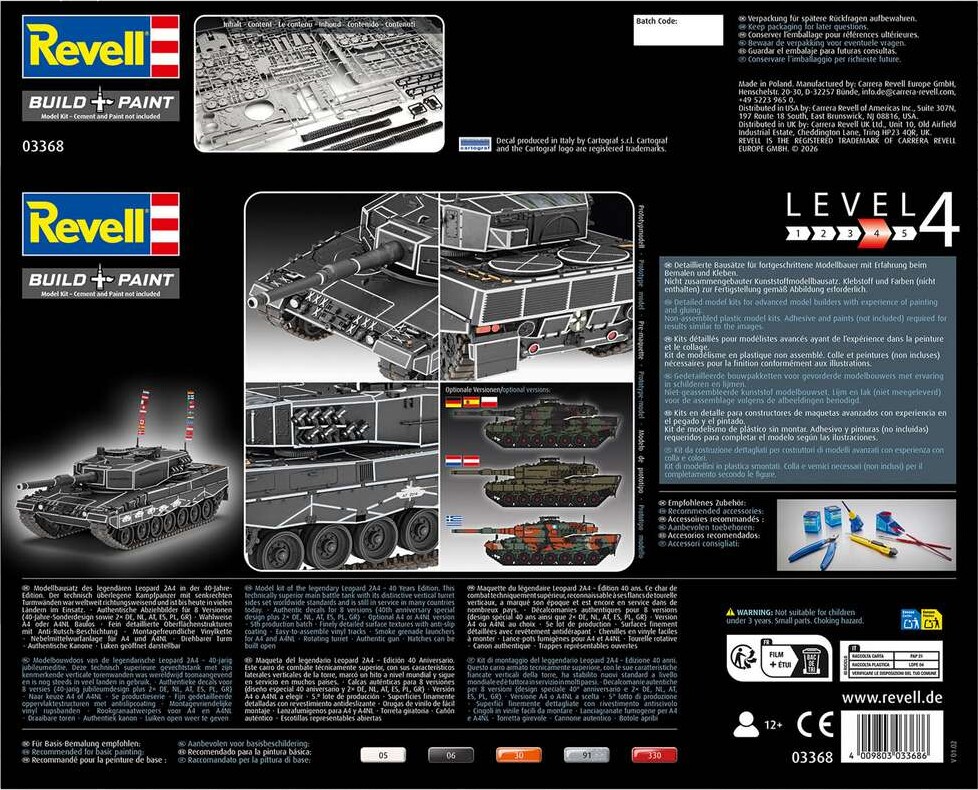 Revell 03368 - Leopard 2A4 - 40Th Anniversary Special - 1 35
