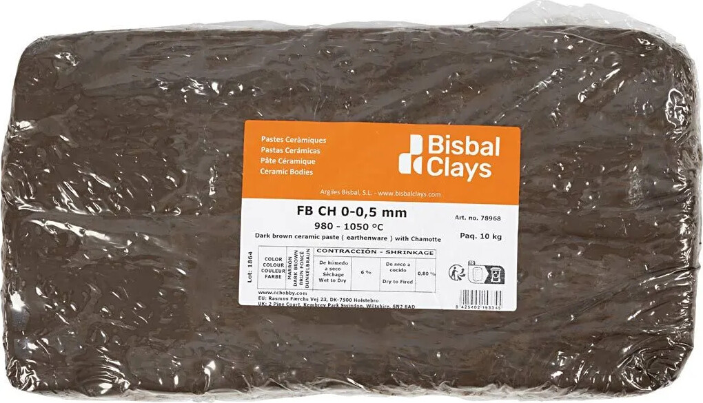 Ler Til Keramik - Med Chamotte Og Mangan - Mørk Brun - 10 Kg