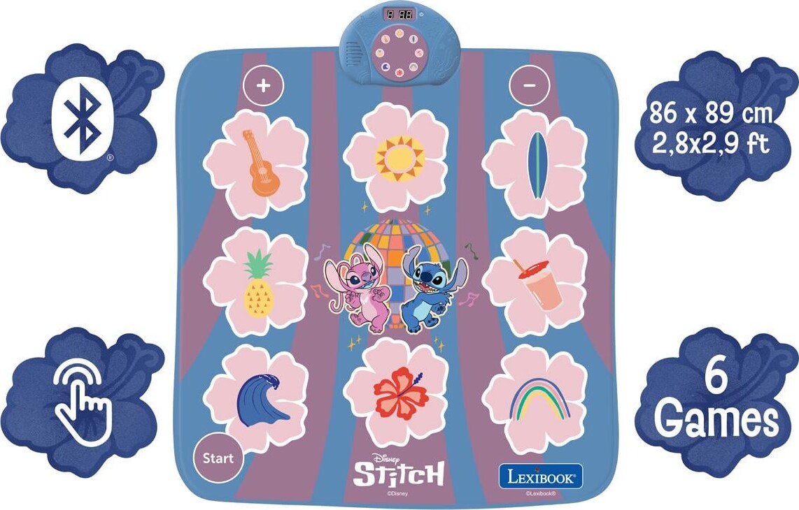 Lexibook - Stitch Electronic Dance Mat - Bluetooth Dansemåtte