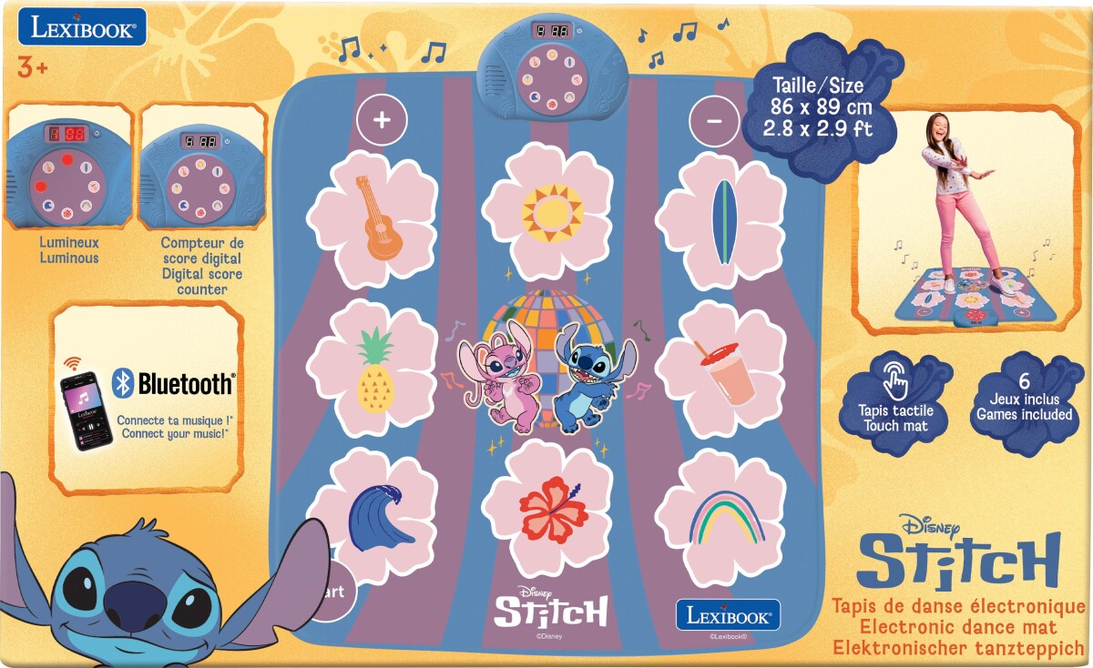 Lexibook - Stitch Electronic Dance Mat - Bluetooth Dansemåtte