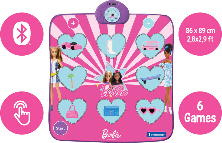 Lexibook - Barbie Electronic Dance Mat - Bluetooth Dansemåtte
