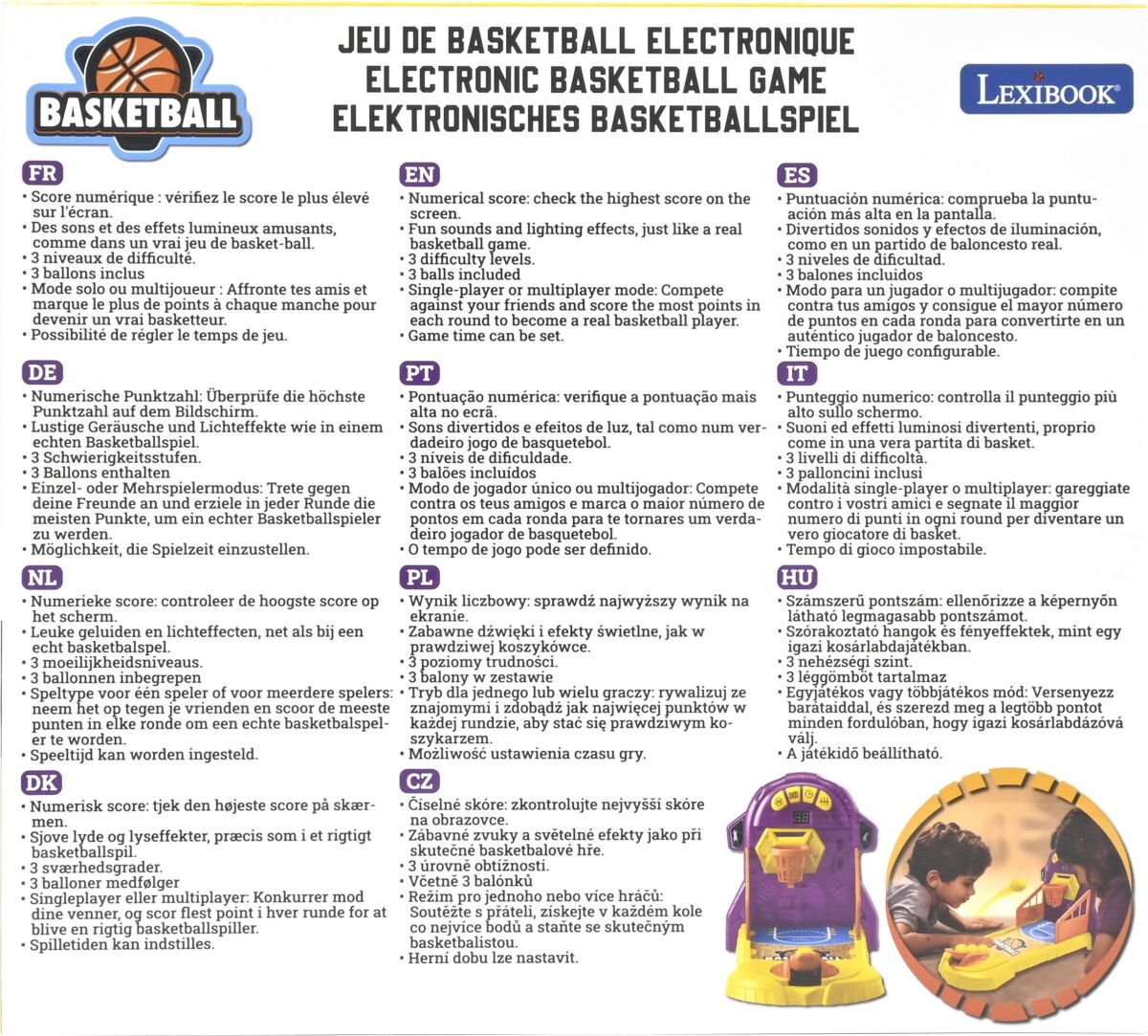 Lexibook - Elektronisk Basketball Spil - Med Lys Lyd