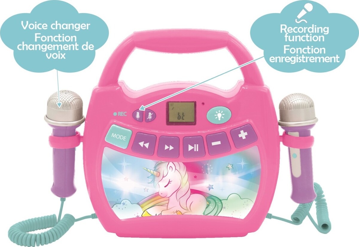 Bluetooth Højtaler Med 2 Mikrofoner - Enhjørning - Lexibook