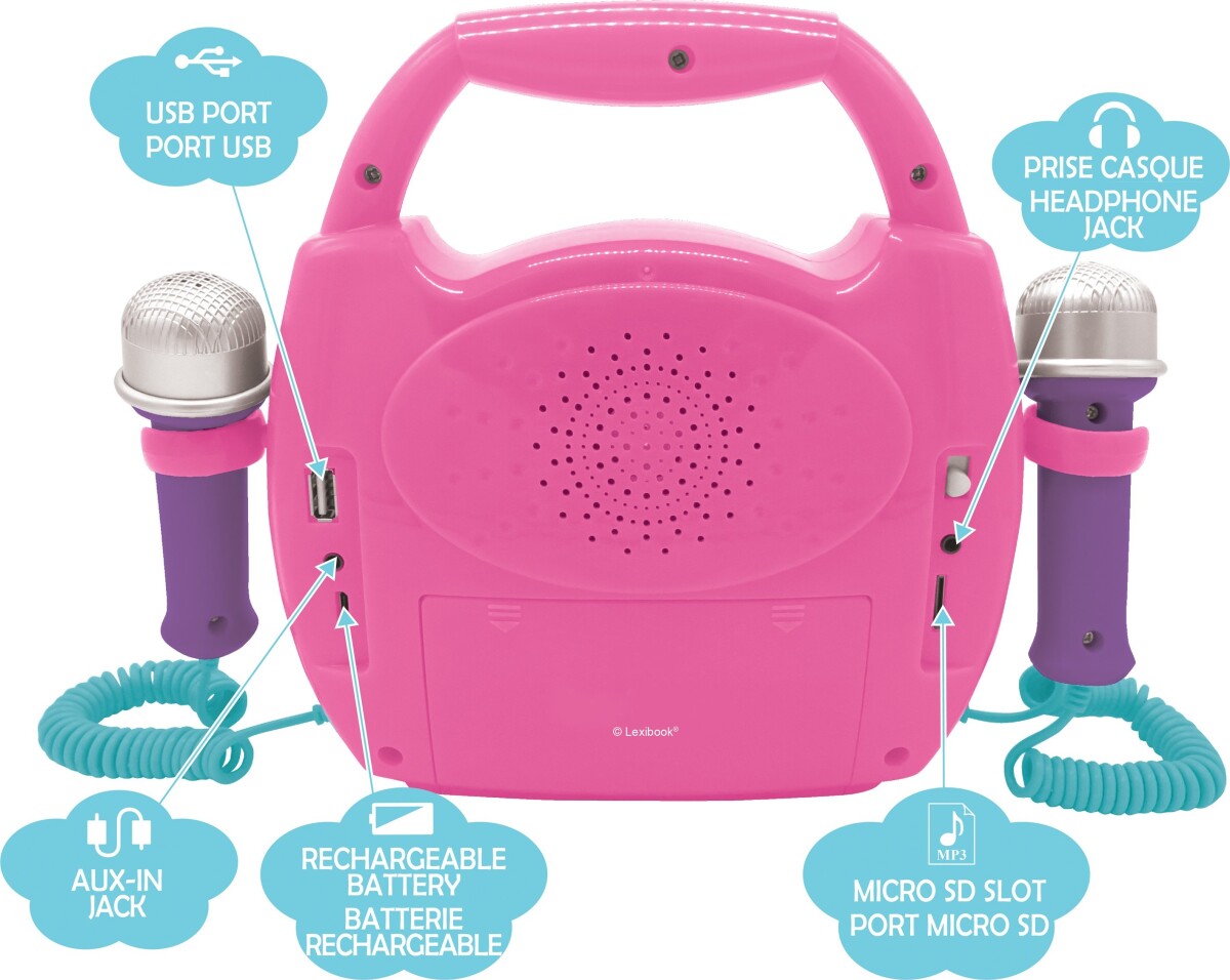 Bluetooth Højtaler Med 2 Mikrofoner - Enhjørning - Lexibook