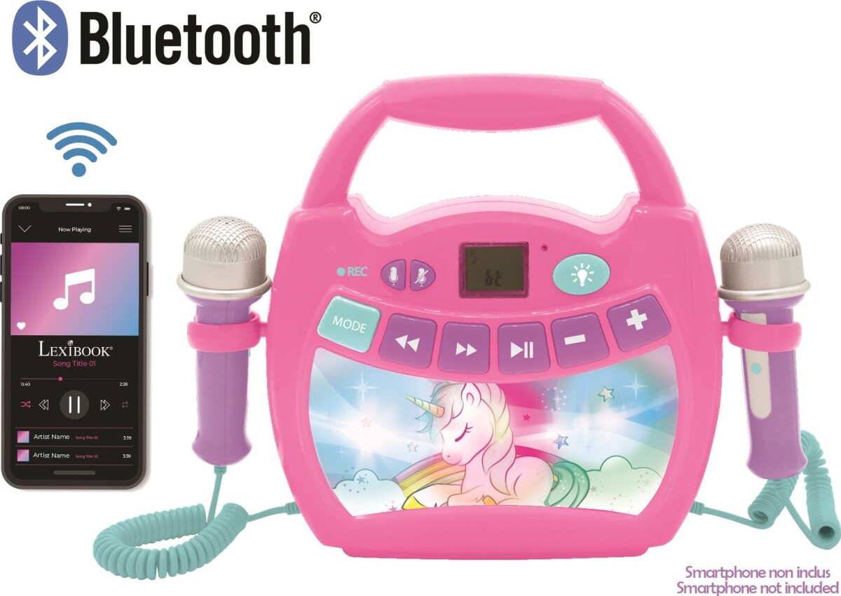 Bluetooth Højtaler Med 2 Mikrofoner - Enhjørning - Lexibook