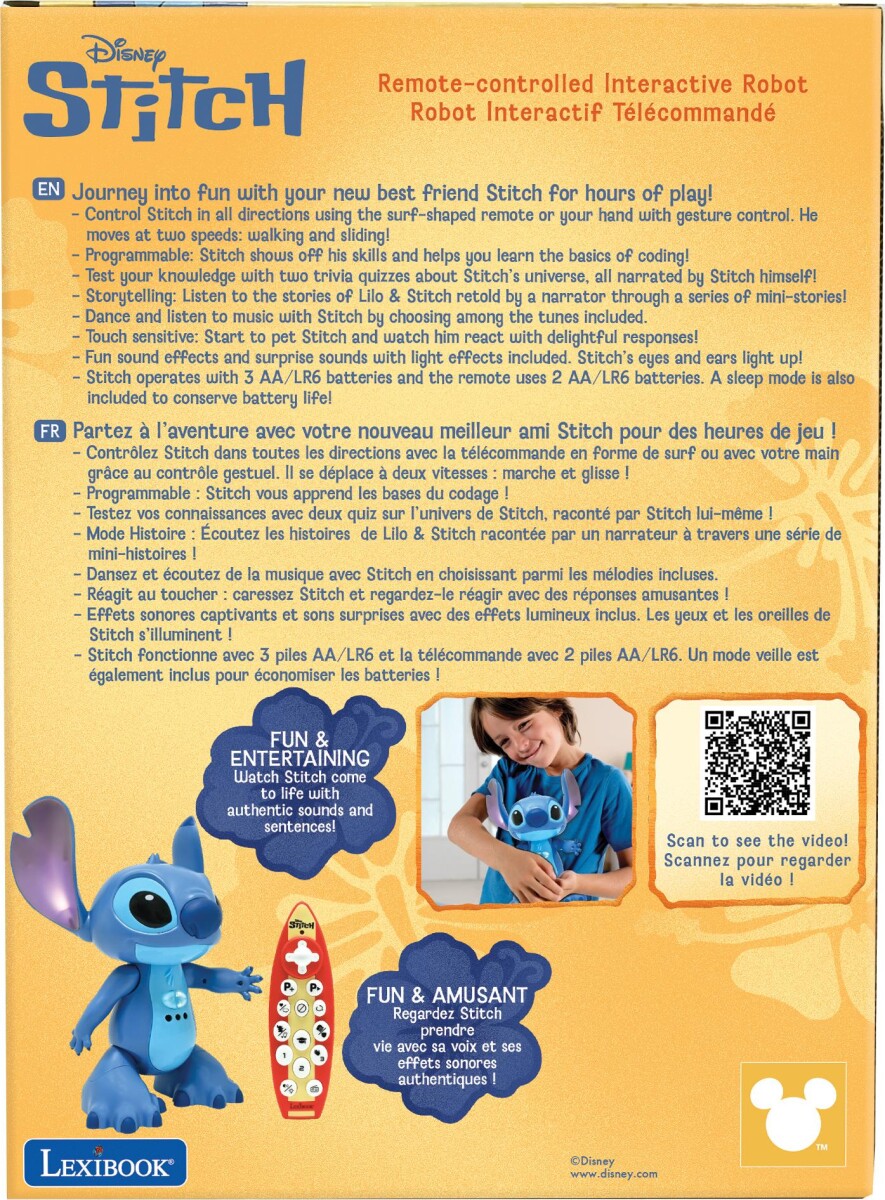 Lexibook - Interaktiv Stitch Robot - Rc Fjernstyret Med Stemme