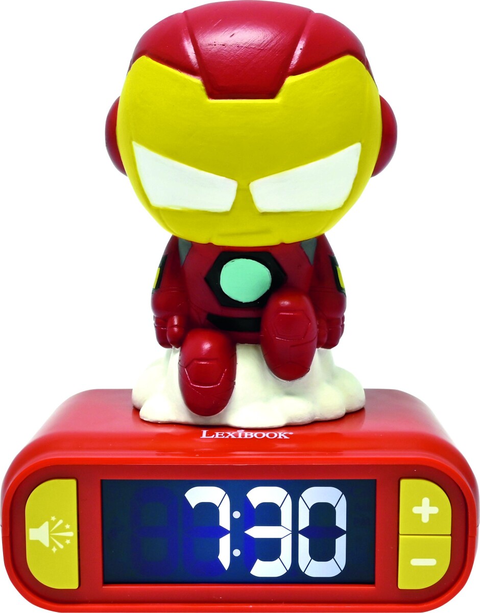 Lexibook - Vækkeur Natlampe - Iron Man Med Lyde - Rød