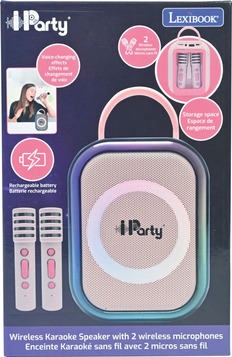 Lexibook - Iparty Karaoke Sæt Til Børn - Højtaler Med 2 Mikrofoner
