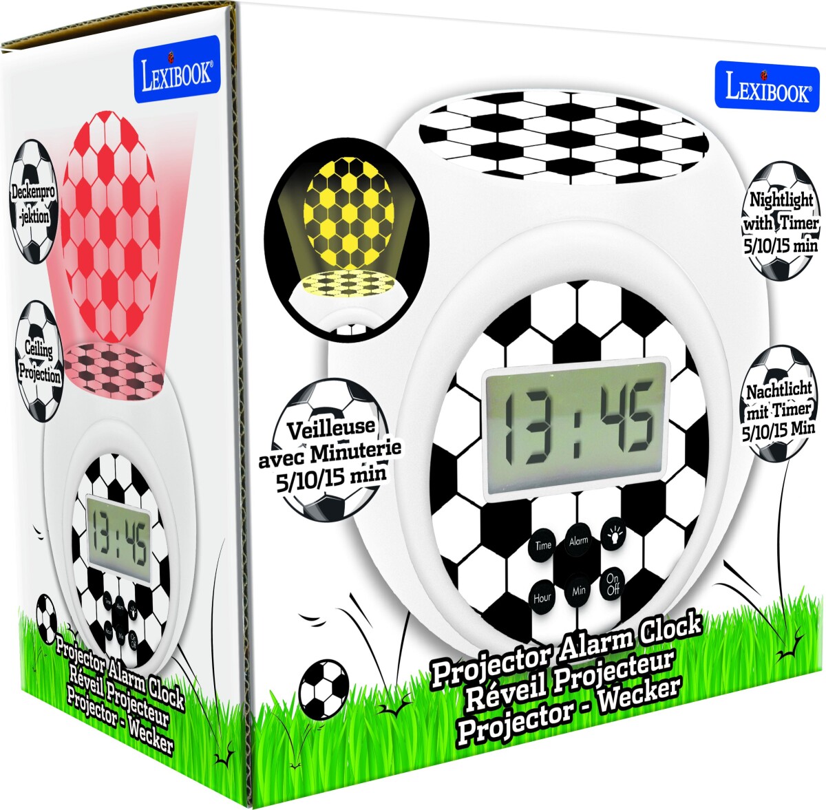 Fodbold - Vækkeur Med Projektor Og Timer - Lexibook
