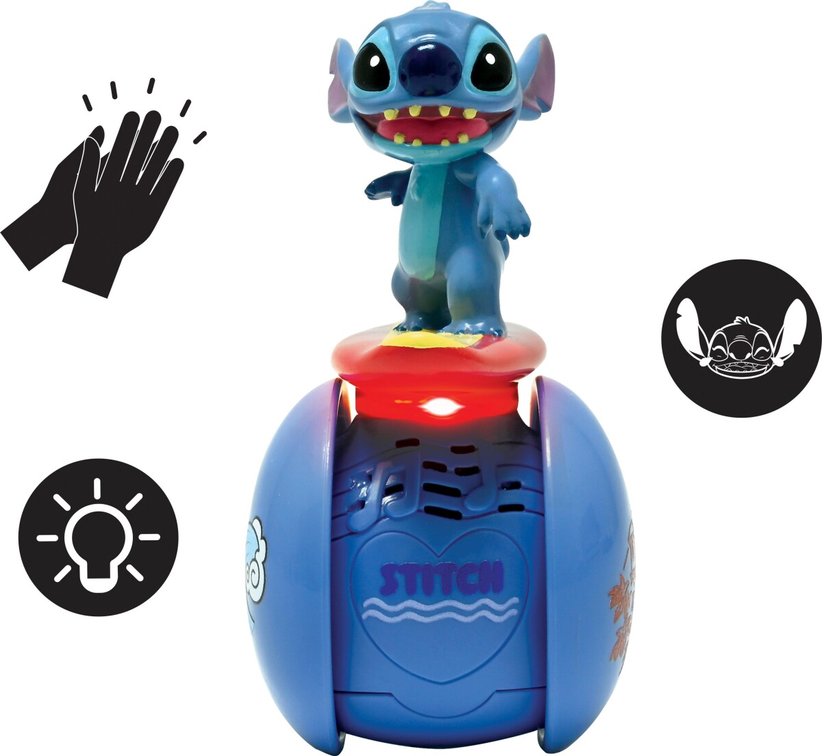 Stitch - Tumbling Surfer Robot - Med Lys- Og Lydeffekter - Lexibook