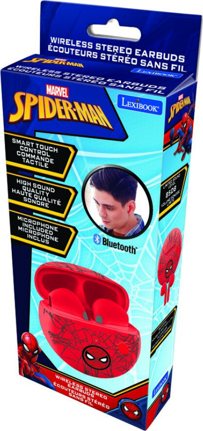 Spiderman - Earbuds Høretelefoner Til Børn - Bluetooth - Lexibook