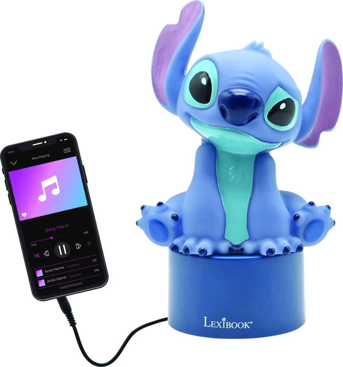 Stitch - Natlampe Med Højtaler - Lexibook