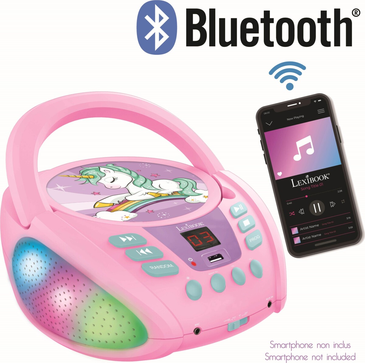 Lexibook - Enhjørning - Cd Afspiller Med Bluetooth Til Børn