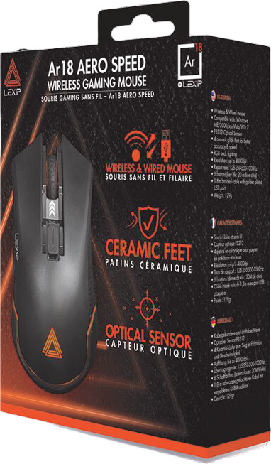 Lexip Gaming - Ar18 Aero Speed - Wireless Wired Gaming Mouse