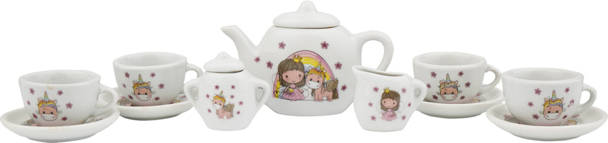 Tesæt I Porcelæn Til Børn - 12 Dele - Lillie Ellie