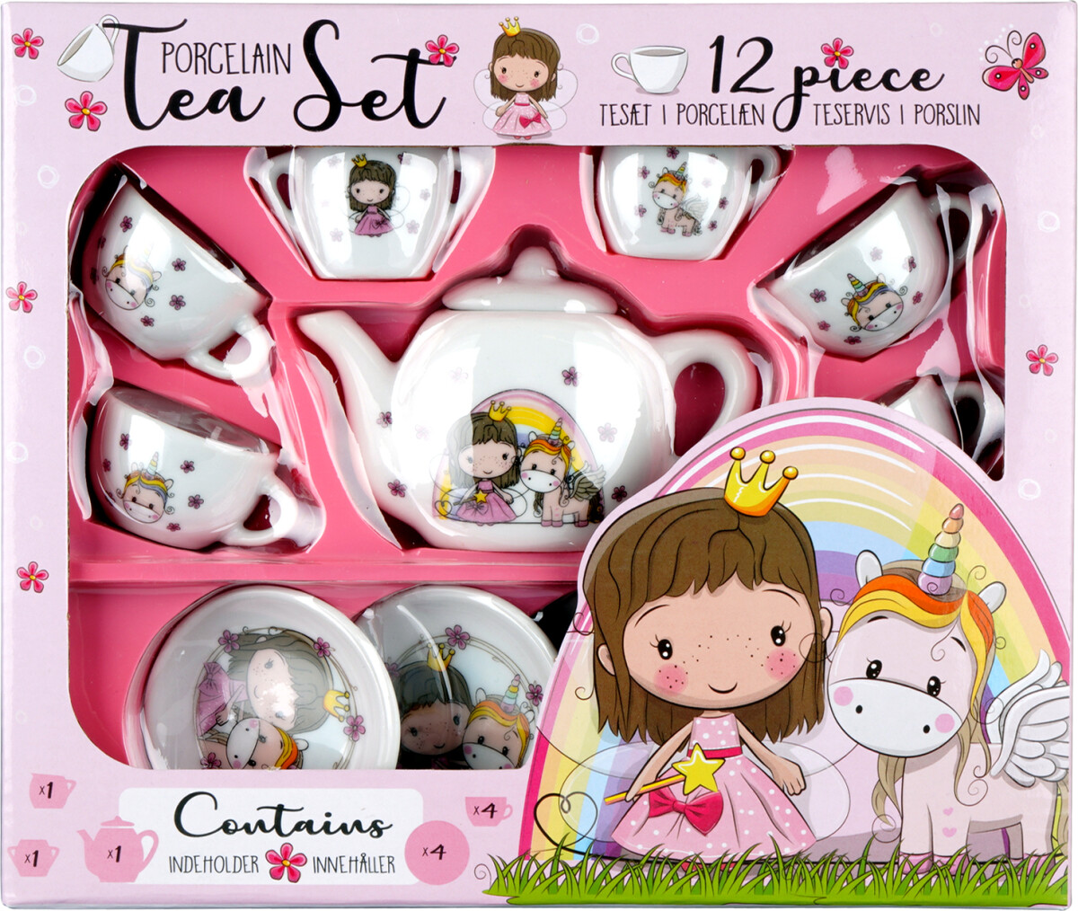 Tesæt I Porcelæn Til Børn - 12 Dele - Lillie Ellie