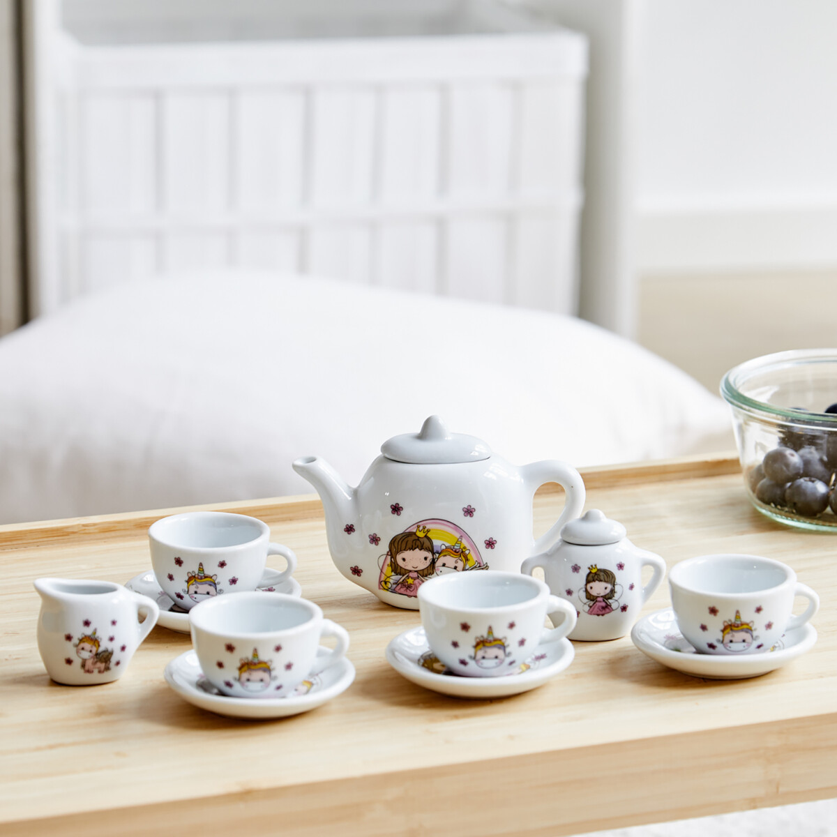 Tesæt I Porcelæn Til Børn - 12 Dele - Lillie Ellie