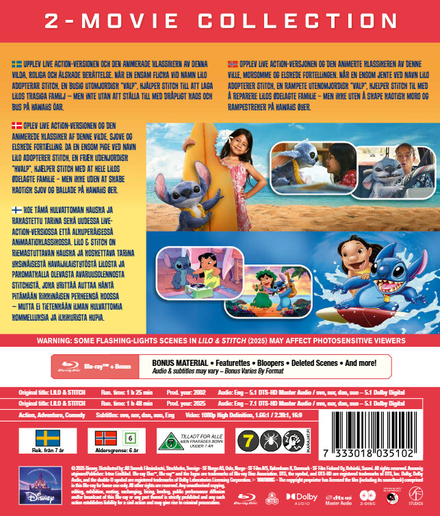 Lilo Stitch - Disney Live Action - 2-Movie Collection